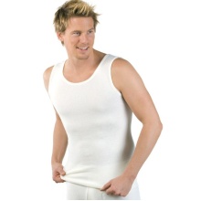 Medima Underwear Sleeveless Tank Top (Angora and Cotton) White Men (Size XL-XXL)